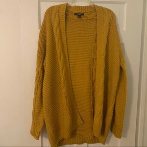 Mustard yellow soft cardigan with twist detail